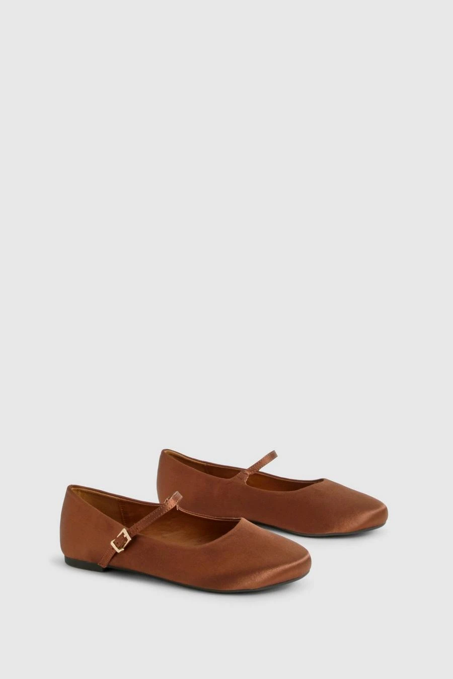 BOOHOO Wide Fit Satin Basic Mary Jane Ballets 2 BOOHOO Wide Fit Satin Basic Mary Jane Ballets - Image 2