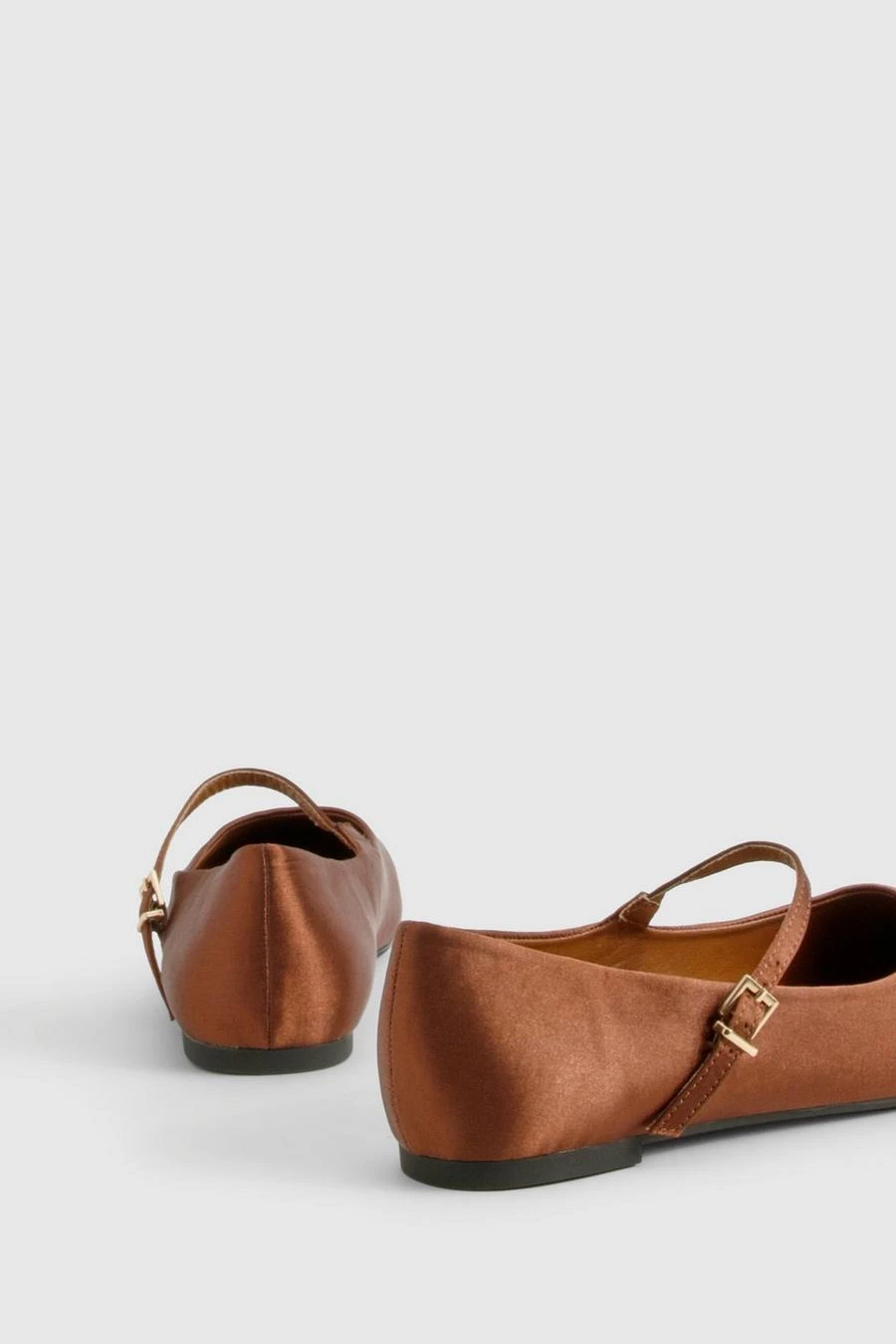 BOOHOO Wide Fit Satin Basic Mary Jane Ballets 4 BOOHOO Wide Fit Satin Basic Mary Jane Ballets - Image 4