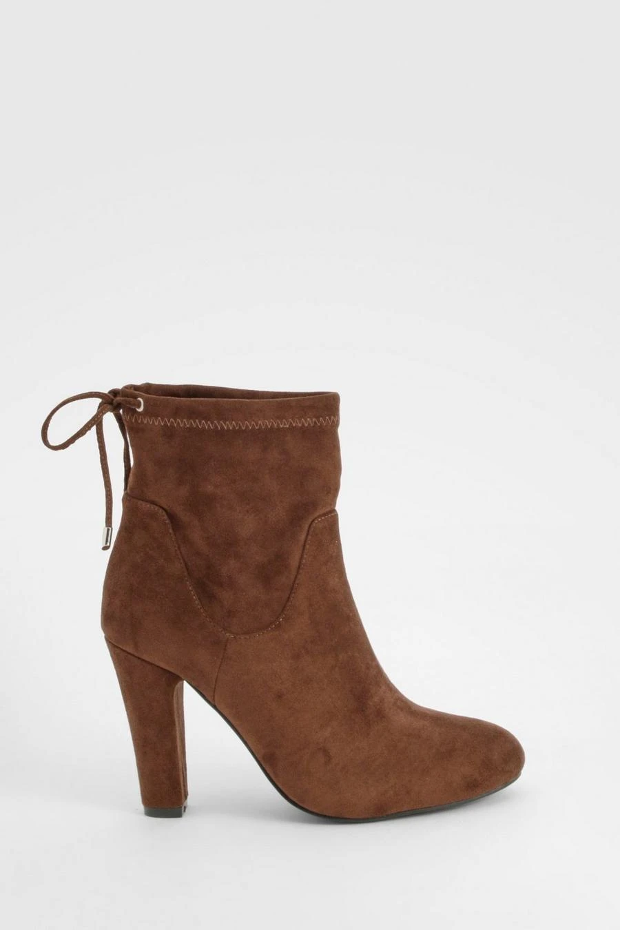 BOOHOO Wide Fit Tie Back Block Heel Sock Boots 2 BOOHOO Wide Fit Tie Back Block Heel Sock Boots - Image 2