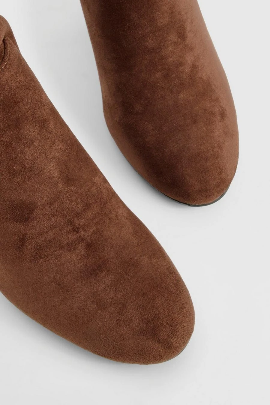 BOOHOO Wide Fit Tie Back Block Heel Sock Boots 4 BOOHOO Wide Fit Tie Back Block Heel Sock Boots - Image 4