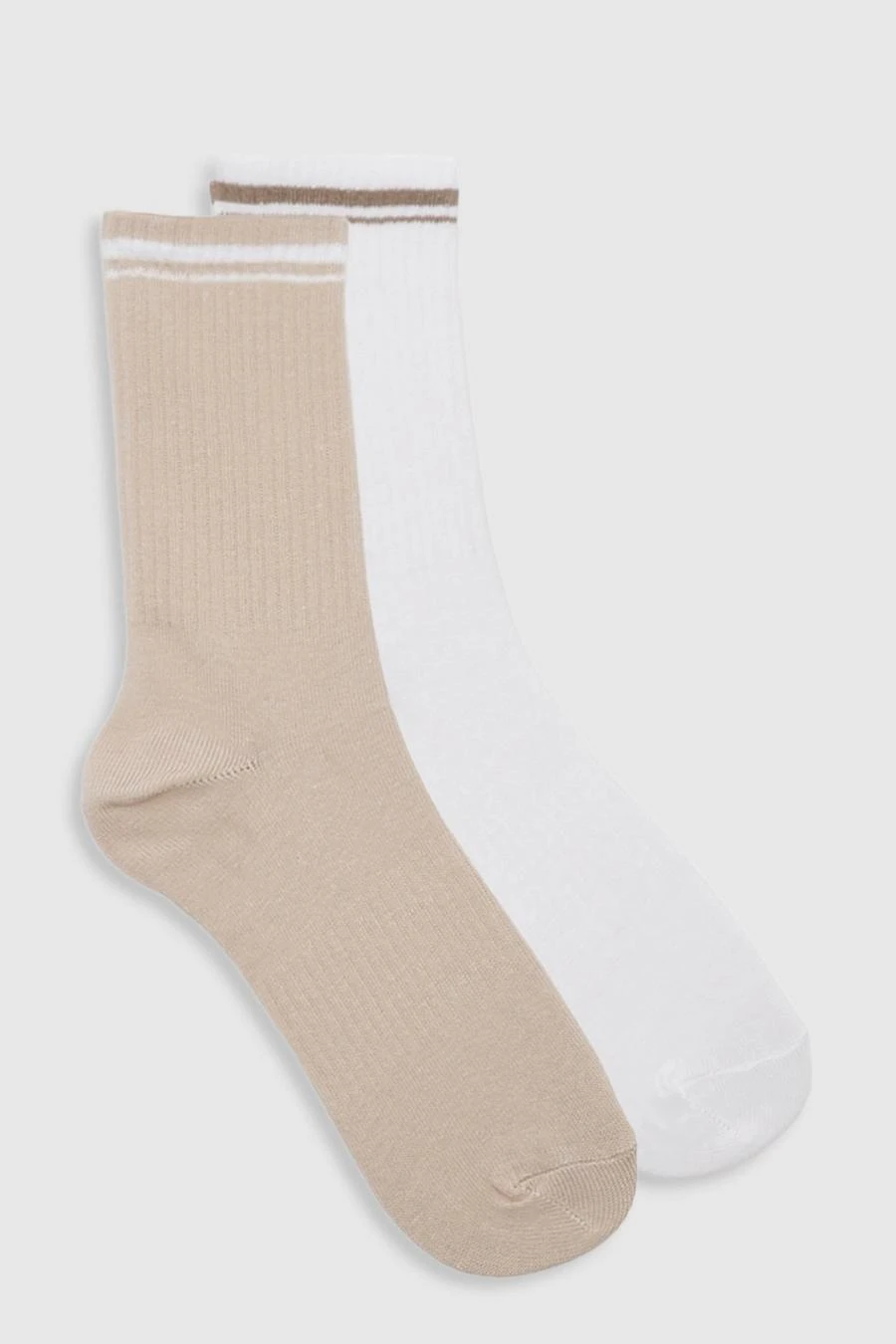 BOOHOO 2 Pack Tonal Stripe Socks 1 BOOHOO 2 Pack Tonal Stripe Socks