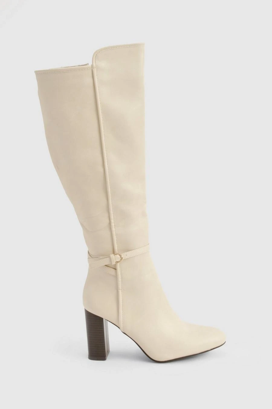 BOOHOO Buckle Detail Block Heel Knee High Boots 3 BOOHOO Buckle Detail Block Heel Knee High Boots - Image 3