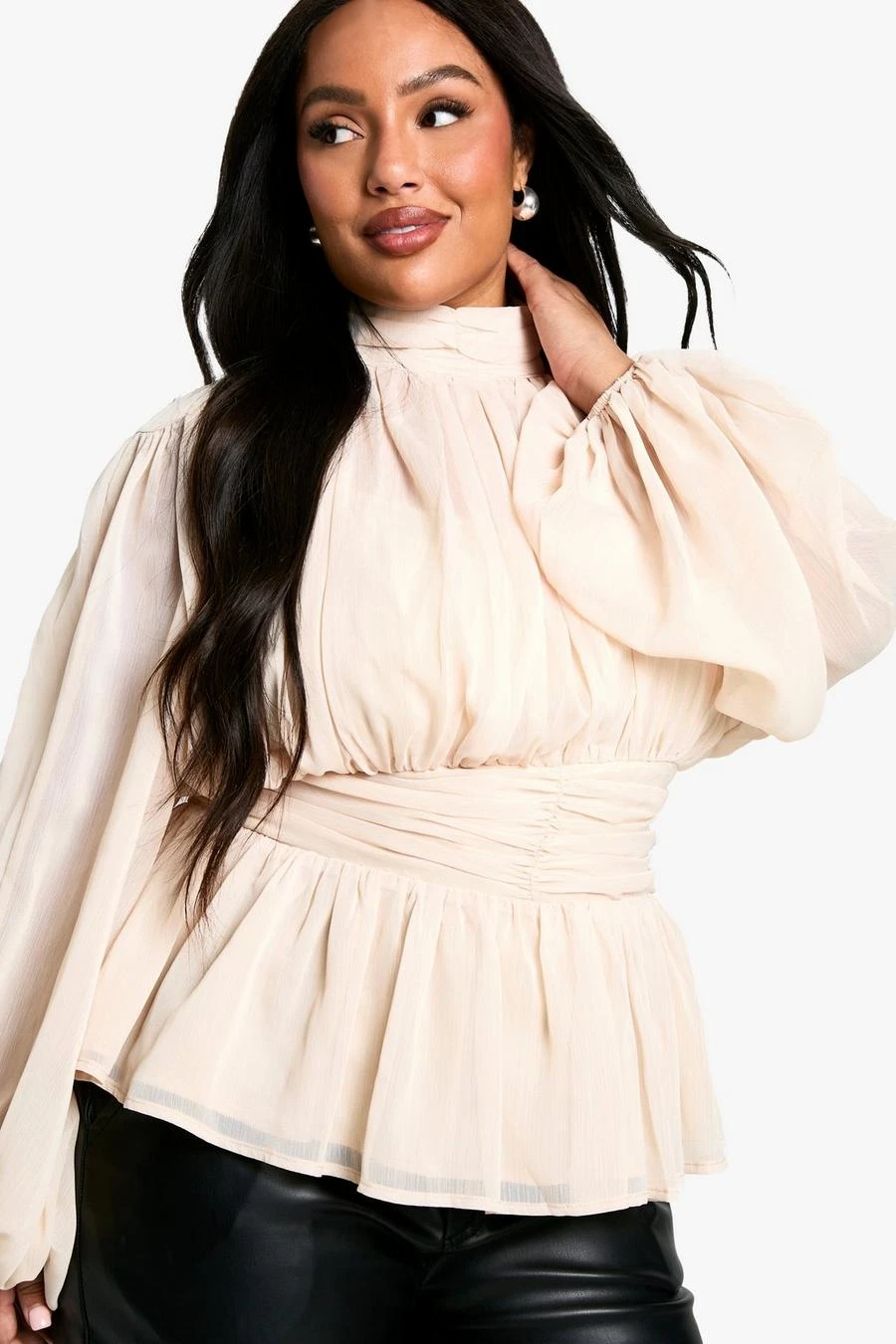 BOOHOO Plus High Neck Chiffon Blouse 4 BOOHOO Plus High Neck Chiffon Blouse - Image 4