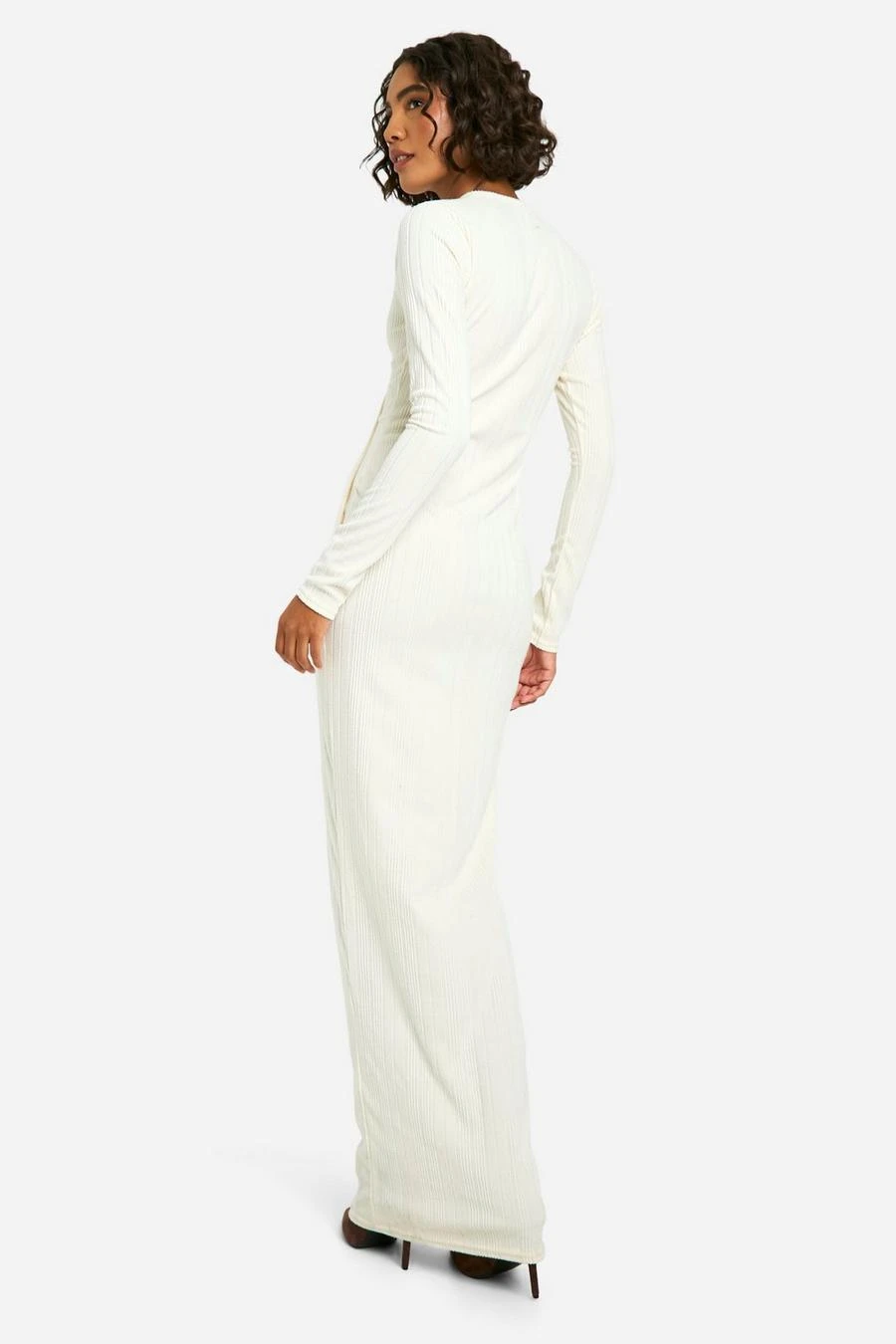 BOOHOO Tall Brushed Rib Button Down Maxi Dress 2 BOOHOO Tall Brushed Rib Button Down Maxi Dress - Image 2