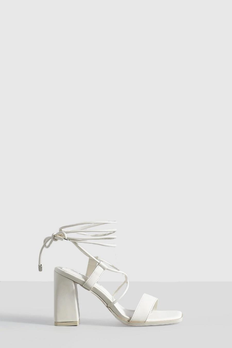 BOOHOO Tonal Block Heel Tie Up Sandals 2 BOOHOO Tonal Block Heel Tie Up Sandals - Image 2