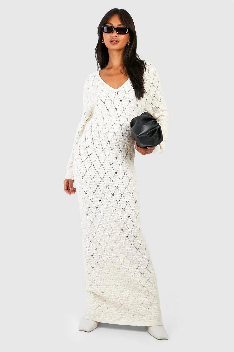 BOOHOO Pointelle Knitted Maxi Dress 3 BOOHOO Pointelle Knitted Maxi Dress - Image 3