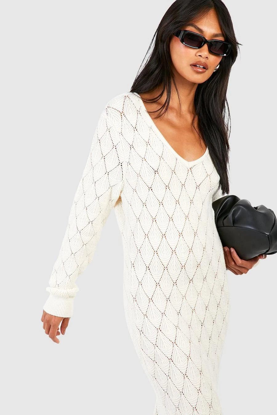 BOOHOO Pointelle Knitted Maxi Dress 4 BOOHOO Pointelle Knitted Maxi Dress - Image 4