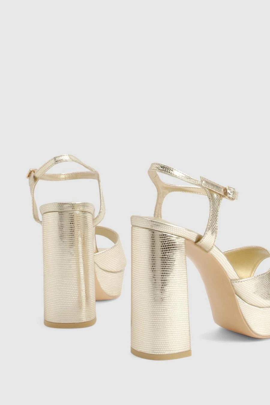 BOOHOO Gold Snake Platform Heels 4 BOOHOO Gold Snake Platform Heels - Image 4