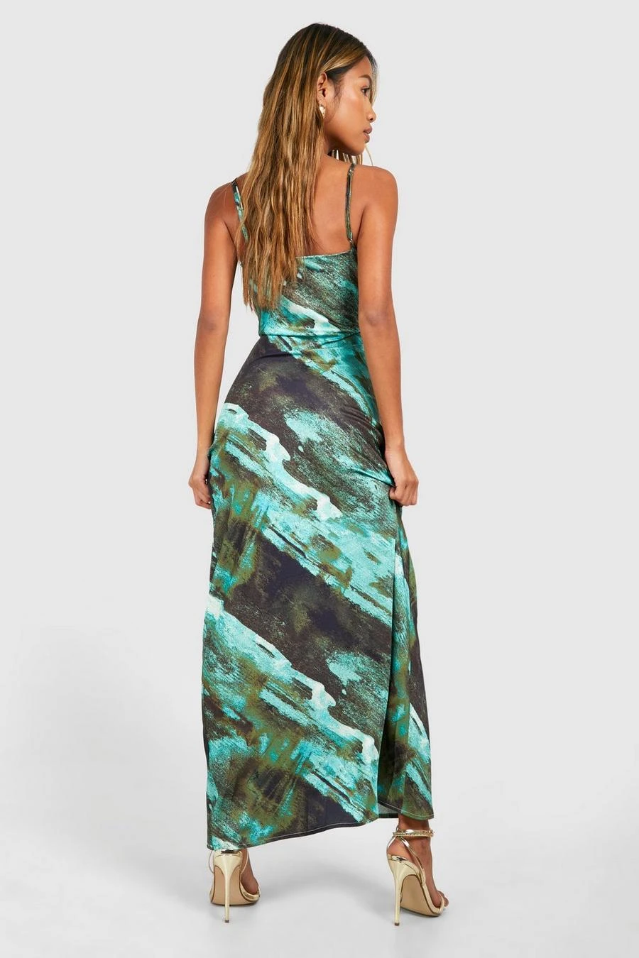 BOOHOO Abstract Maxi Slip Dress 2 BOOHOO Abstract Maxi Slip Dress - Image 2