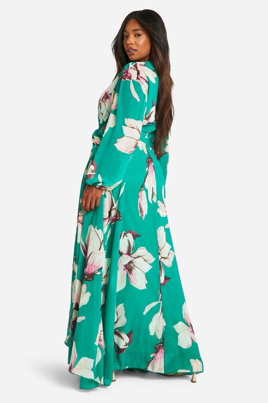 BOOHOO Plus Large Floral Print Cut Out Maxi Dress 2 BOOHOO Plus Large Floral Print Cut Out Maxi Dress - Image 2
