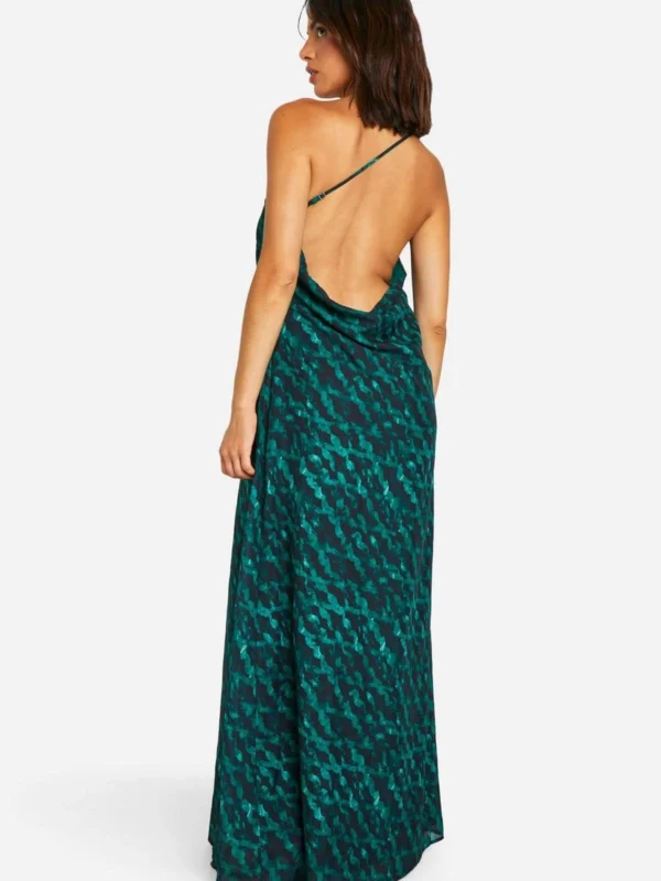 BamBam Fashion Shop -BamBam Fashion Shop female green printed assymteric maxi dress 1 1