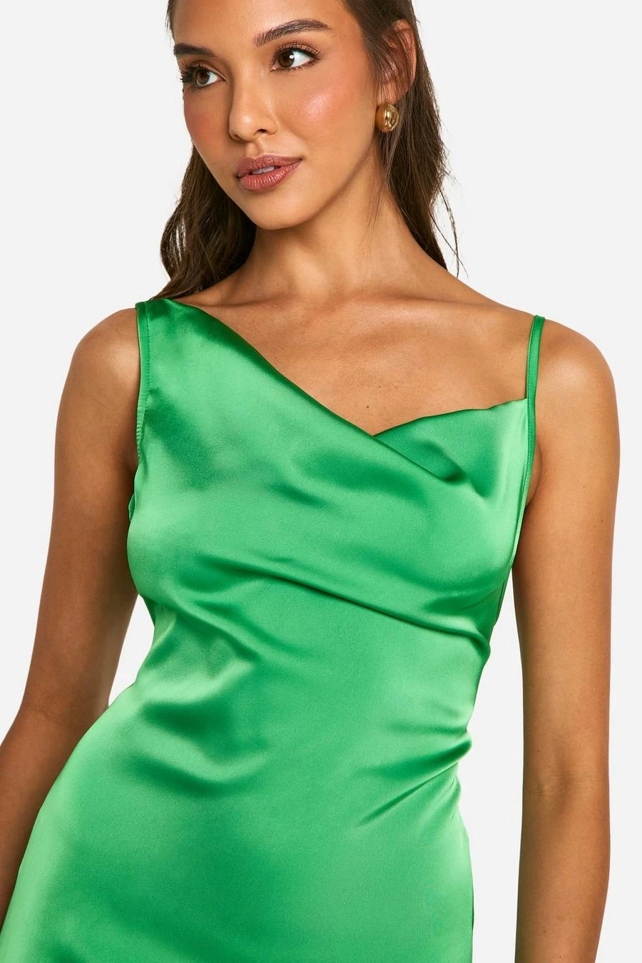 BOOHOO Satin Chiffon Frill Hem Maxi Dress 4 BOOHOO Satin Chiffon Frill Hem Maxi Dress - Image 4