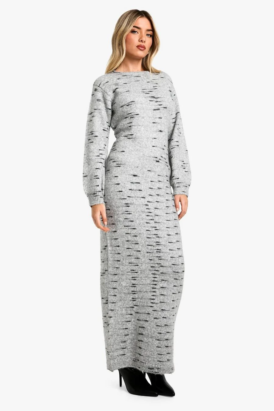 BOOHOO Soft Knit Marl Knitted Maxi Dress 3 BOOHOO Soft Knit Marl Knitted Maxi Dress - Image 3