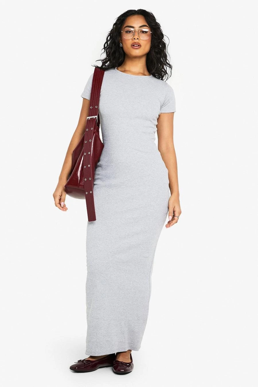 BOOHOO Basic Rib Short Sleeve Maxi 1 BOOHOO Basic Rib Short Sleeve Maxi
