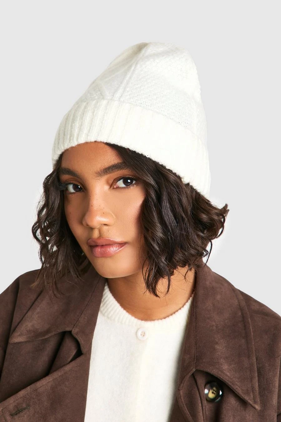 BOOHOO Cable Knit Beanie 1 BOOHOO Cable Knit Beanie