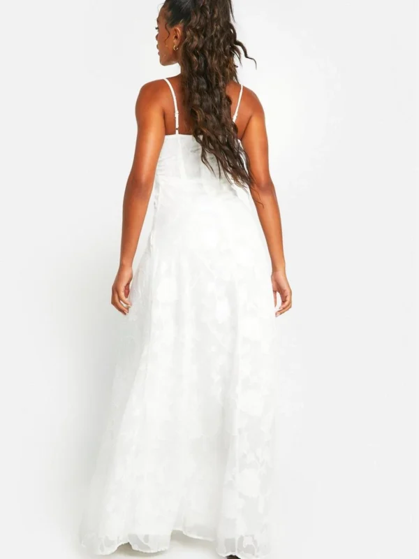 Outlet 2 Outlet -BamBam Fashion Shop female ivory floral textured panelled maxi dress 1