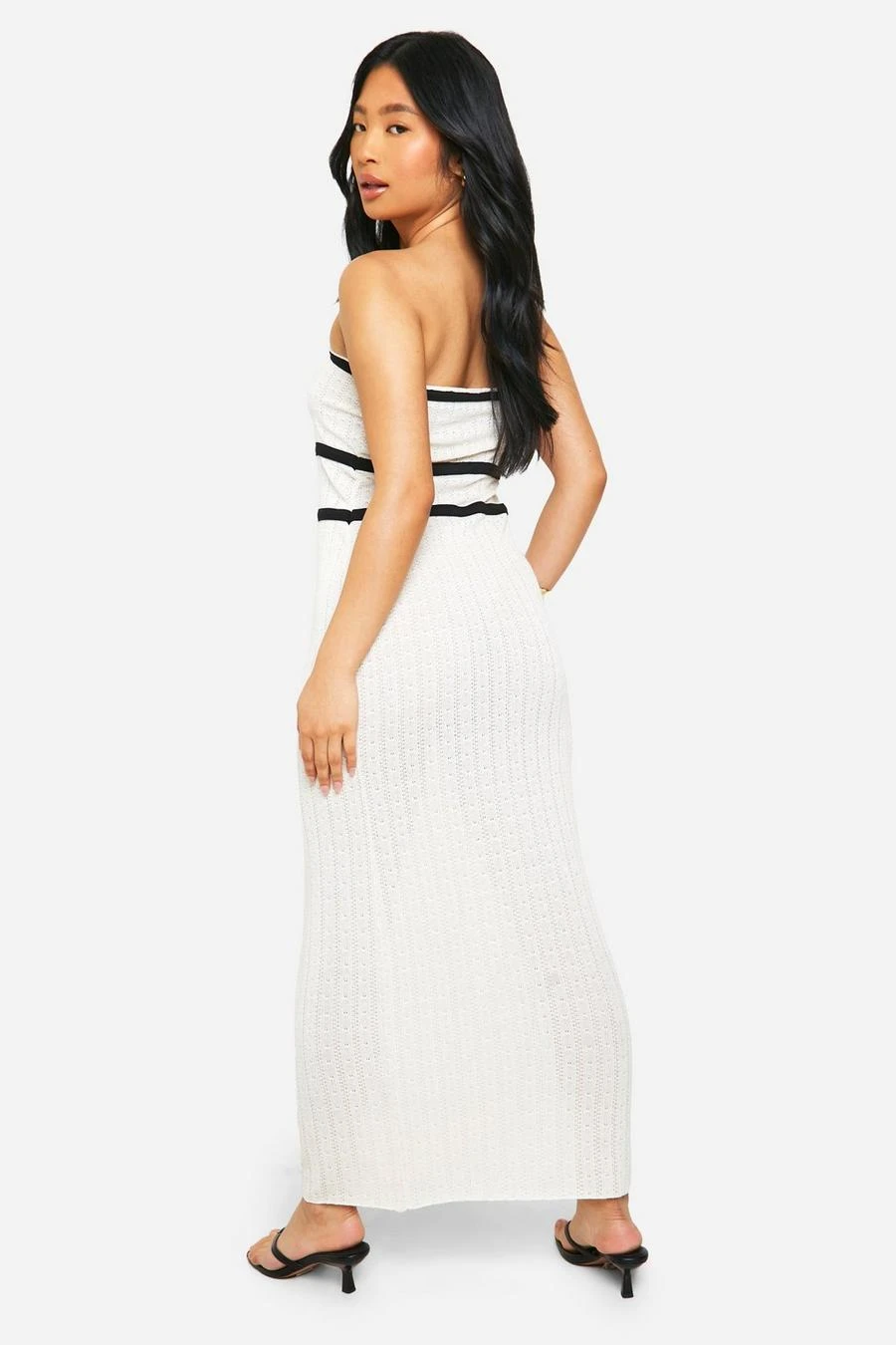 BOOHOO Petite Knit Contrast Binding Bandeau Maxi Dress 2 BOOHOO Petite Knit Contrast Binding Bandeau Maxi Dress - Image 2