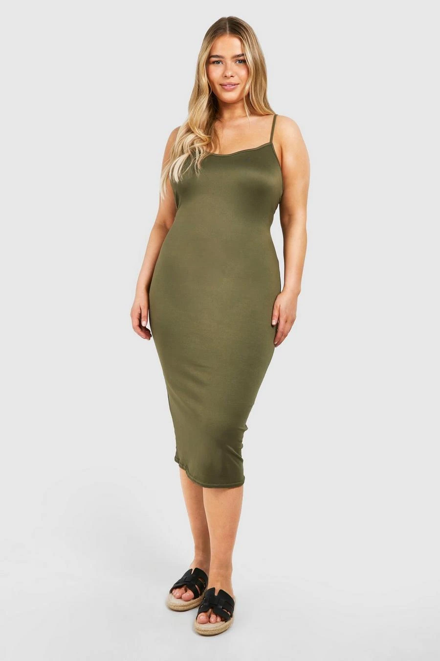 BOOHOO Plus Super Soft Cross Back Midi Dress 1 BOOHOO Plus Super Soft Cross Back Midi Dress
