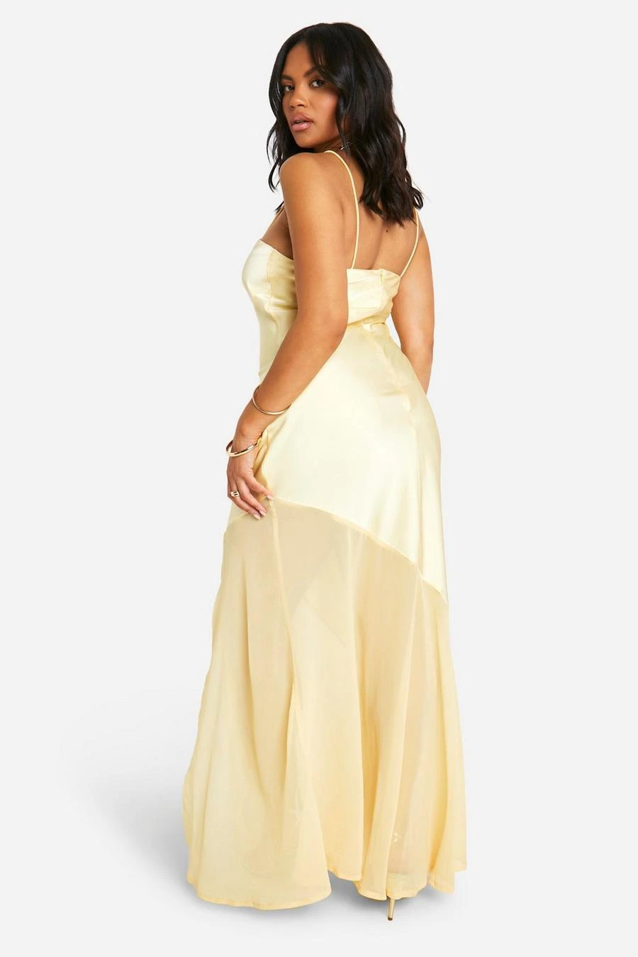 BOOHOO Plus Satin And Chiffon Mix Maxi Dress 2 BOOHOO Plus Satin And Chiffon Mix Maxi Dress - Image 2