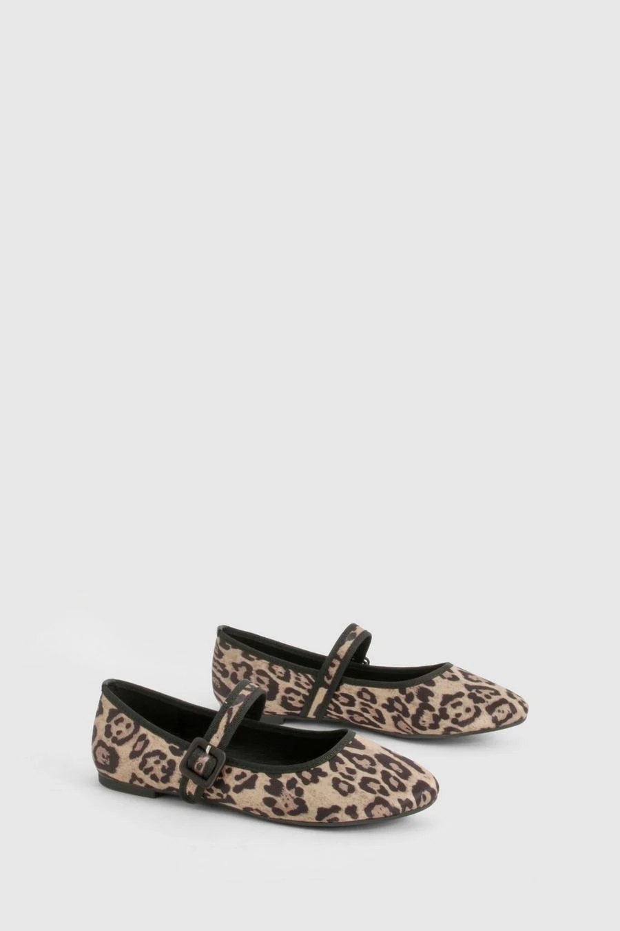 BOOHOO Leopard Round Toe Satin Ballet Flats 2 BOOHOO Leopard Round Toe Satin Ballet Flats - Image 2