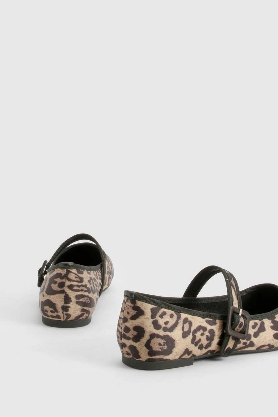 BOOHOO Leopard Round Toe Satin Ballet Flats 4 BOOHOO Leopard Round Toe Satin Ballet Flats - Image 4
