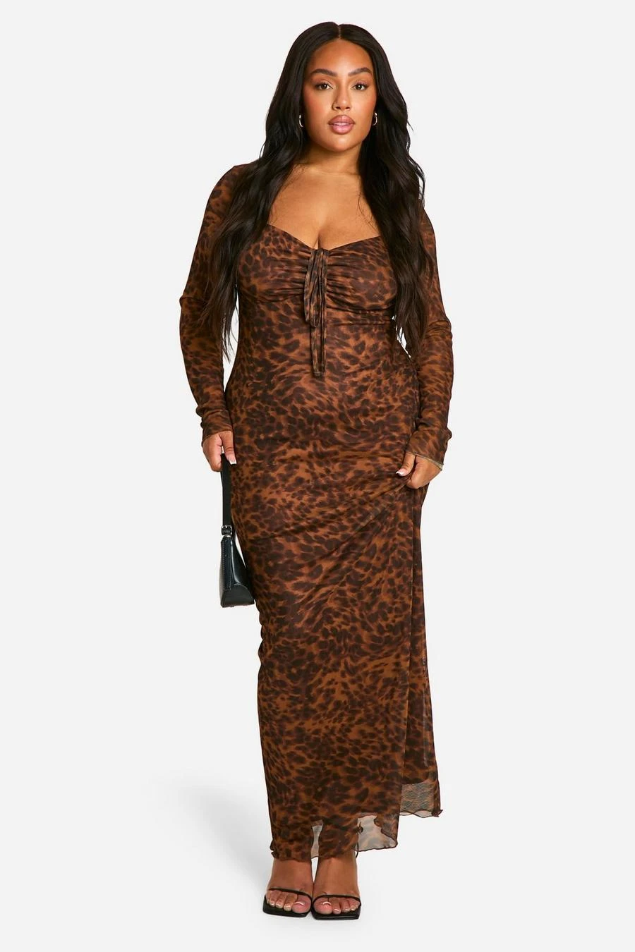 BOOHOO Plus Leopard Mesh Maxi Dress 3 BOOHOO Plus Leopard Mesh Maxi Dress - Image 3