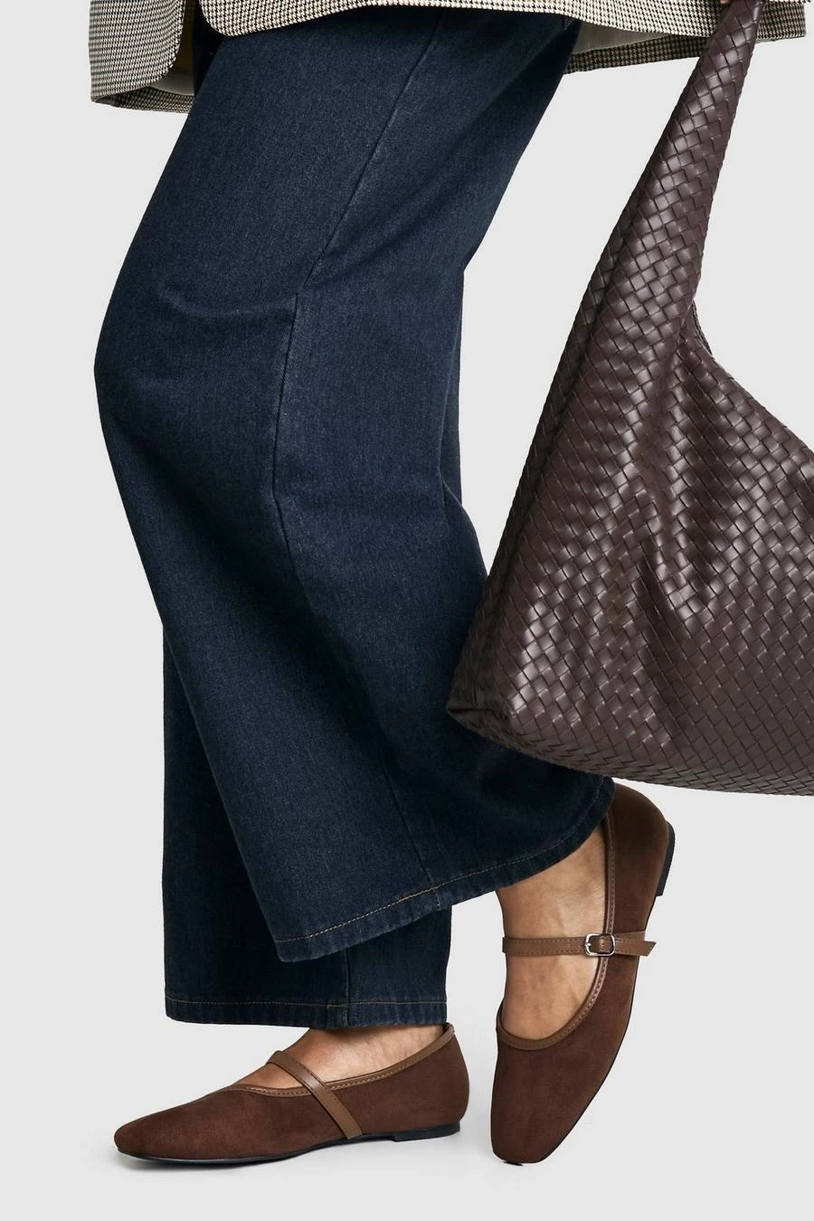 BOOHOO Faux Suede Contrast Ballet Flats 1 BOOHOO Faux Suede Contrast Ballet Flats