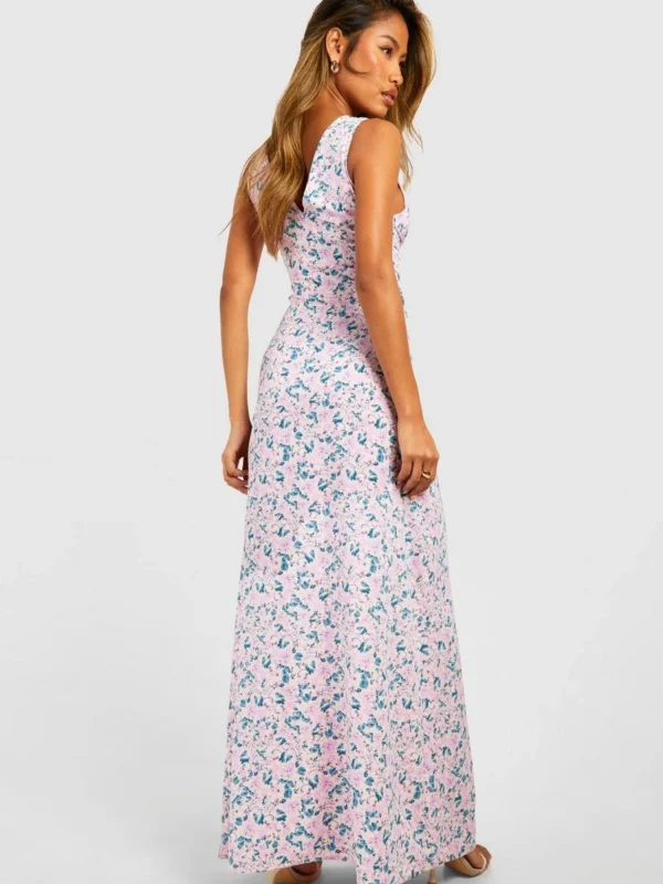 Outlet 5 Outlet -BamBam Fashion Shop female lilac floral plunge maxi dress 1