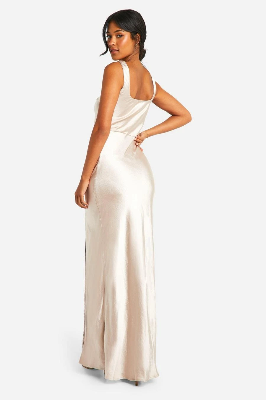BOOHOO Tall Bridesmaid Satin Square Neck Maxi Dress 2 BOOHOO Tall Bridesmaid Satin Square Neck Maxi Dress - Image 2