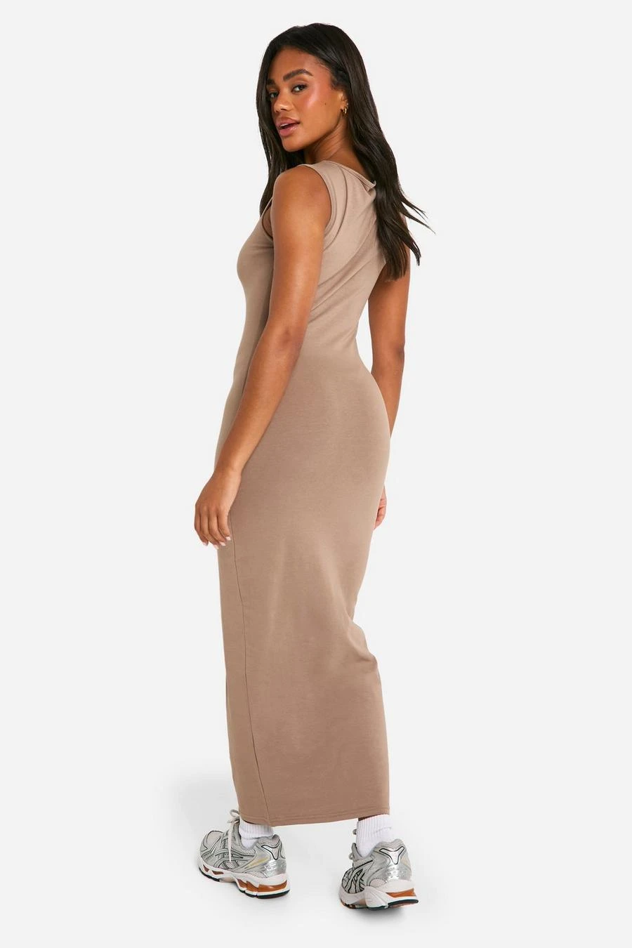 BOOHOO Basic Tan Midaxi Dress 2 BOOHOO Basic Tan Midaxi Dress - Image 2