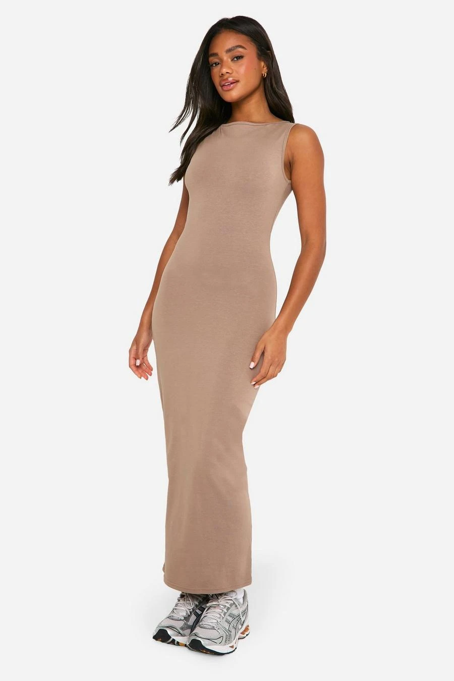 BOOHOO Basic Tan Midaxi Dress 3 BOOHOO Basic Tan Midaxi Dress - Image 3