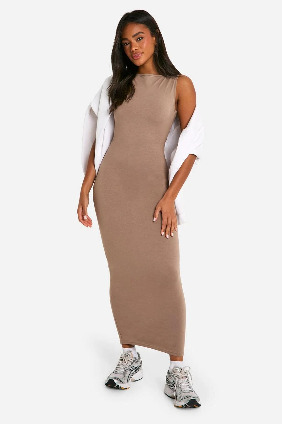 BOOHOO Basic Tan Midaxi Dress 1 BOOHOO Basic Tan Midaxi Dress
