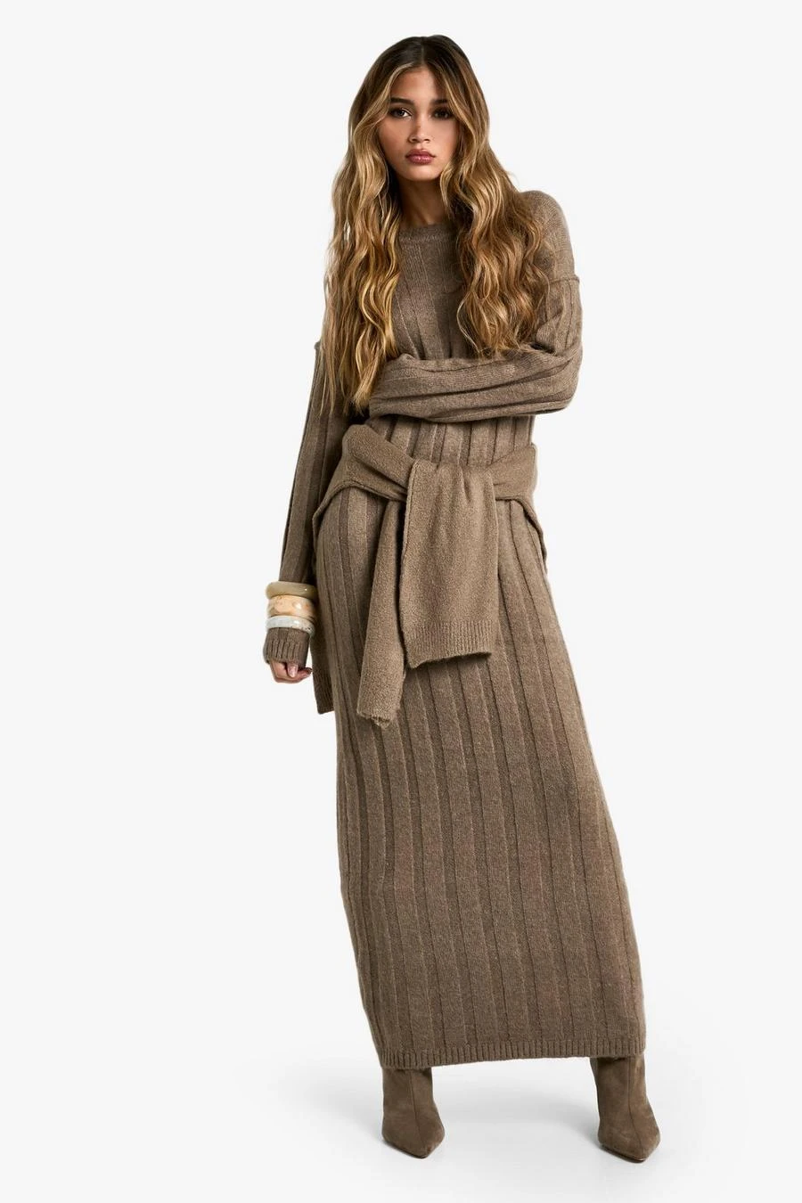 BOOHOO Wide Soft Rib Knitted Maxi Dress 3 BOOHOO Wide Soft Rib Knitted Maxi Dress - Image 3