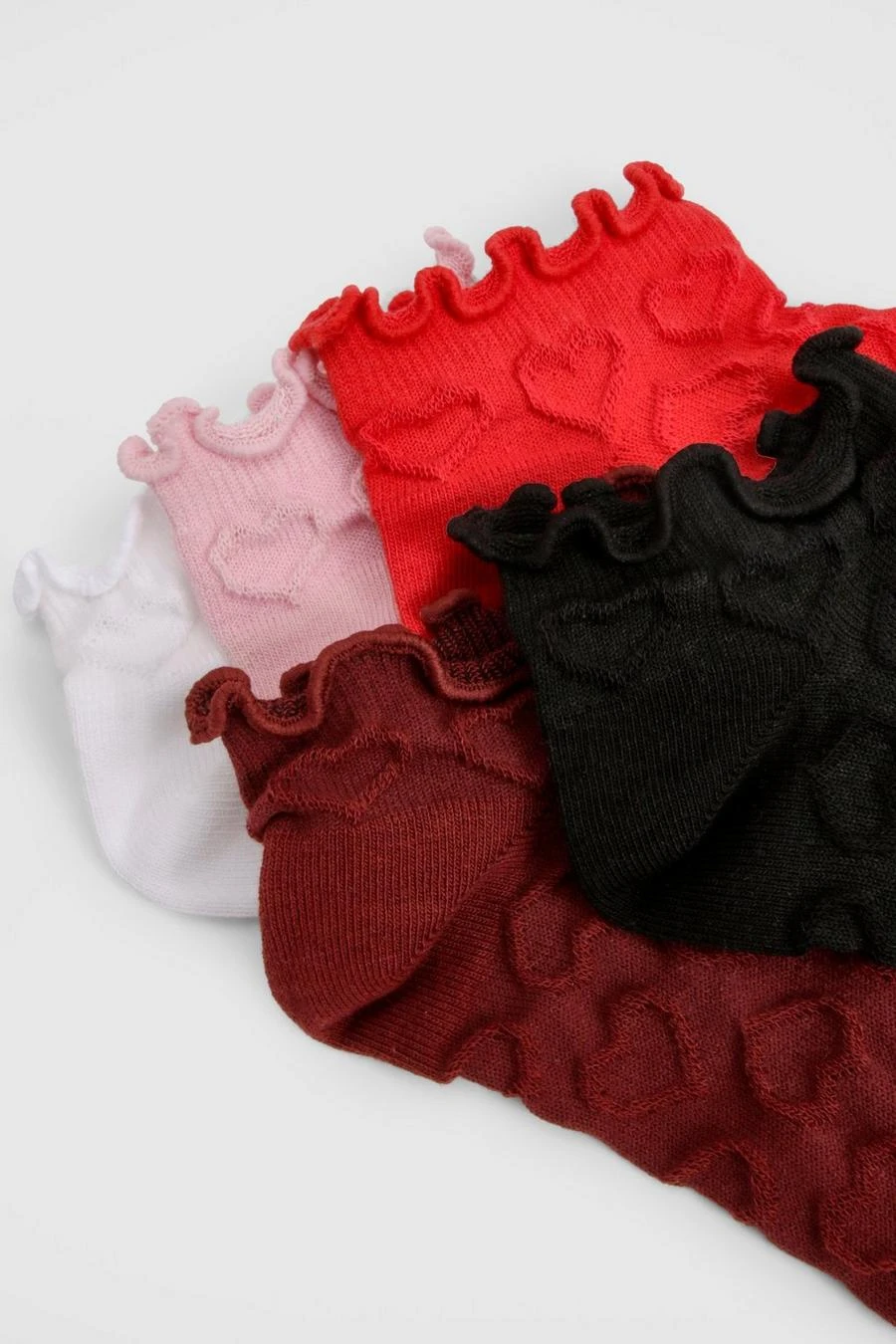 BOOHOO Embossed Heart Ankle Sock 5 Pack 3 BOOHOO Embossed Heart Ankle Sock 5 Pack - Image 3