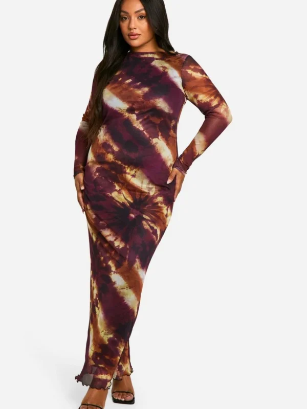 BamBam Fashion Shop -BamBam Fashion Shop female multi plus printed low back column maxi dress