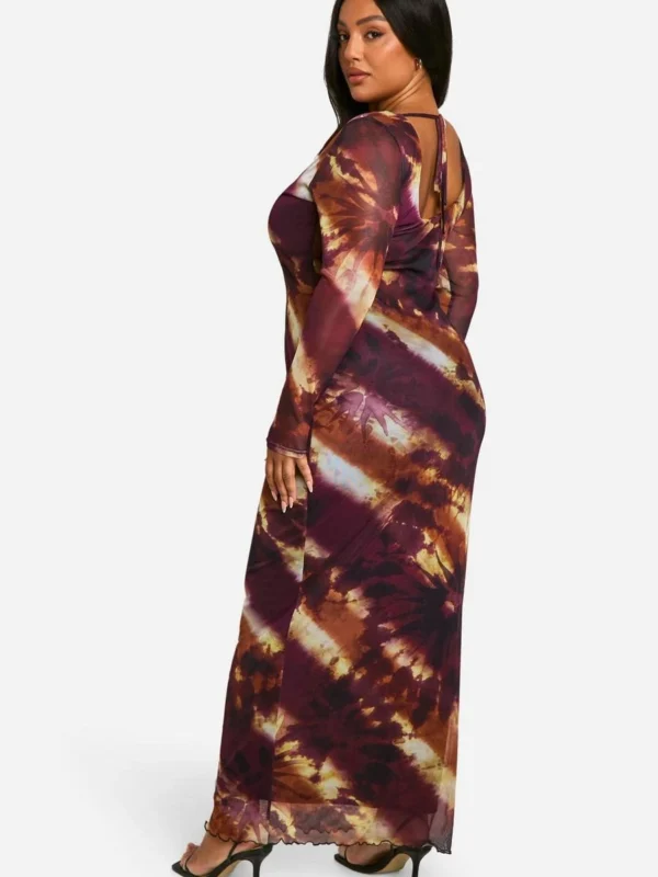 BamBam Fashion Shop -BamBam Fashion Shop female multi plus printed low back column maxi dress 1 1