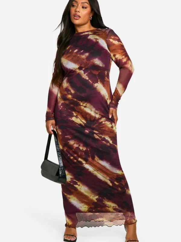 BamBam Fashion Shop -BamBam Fashion Shop female multi plus printed low back column maxi dress 1 2