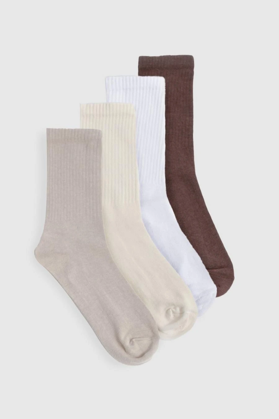 BOOHOO Tonal Crew Socks 4 Pack 1 BOOHOO Tonal Crew Socks 4 Pack