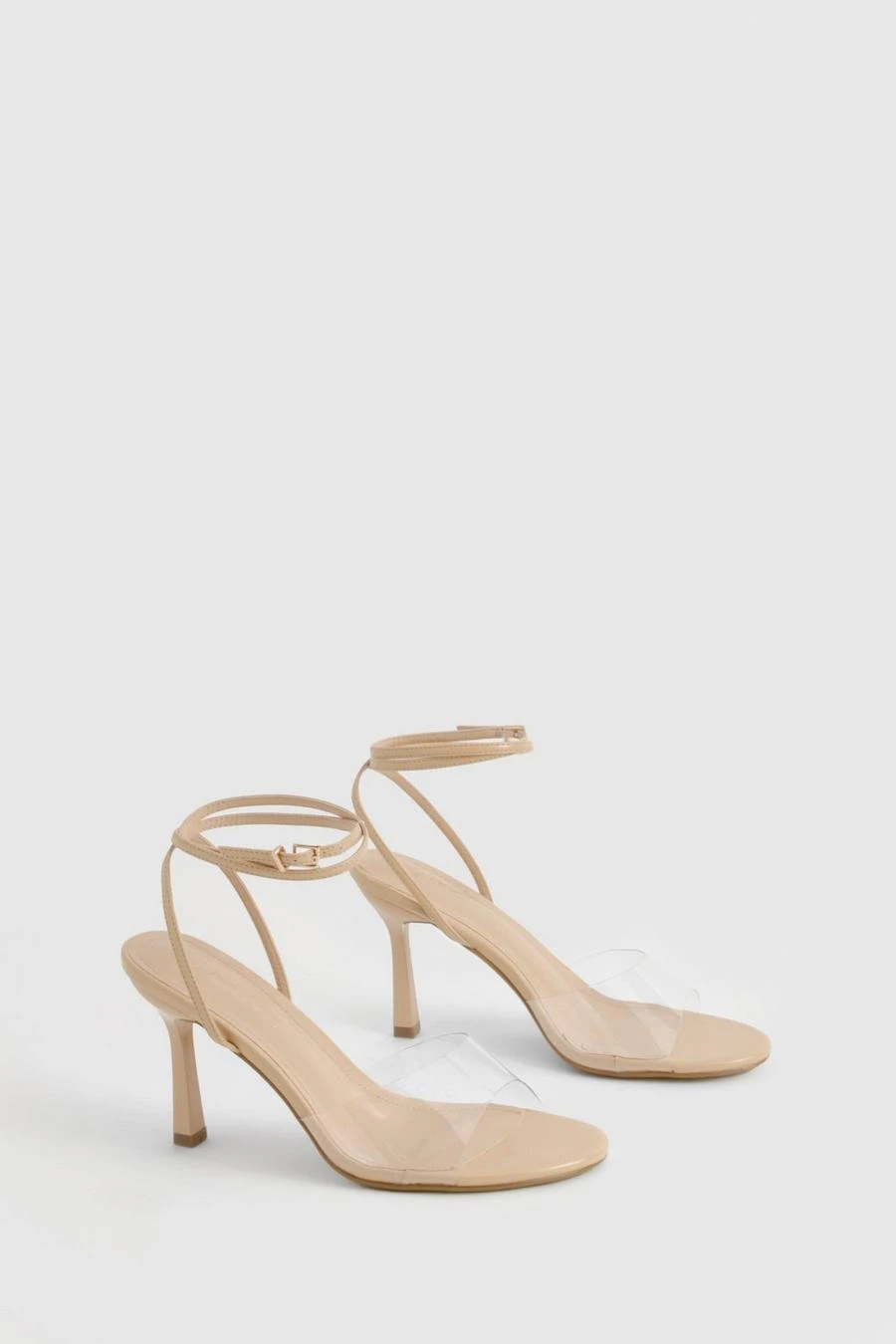 BOOHOO Clear Wrap Around Stiletto Heels 2 BOOHOO Clear Wrap Around Stiletto Heels - Image 2