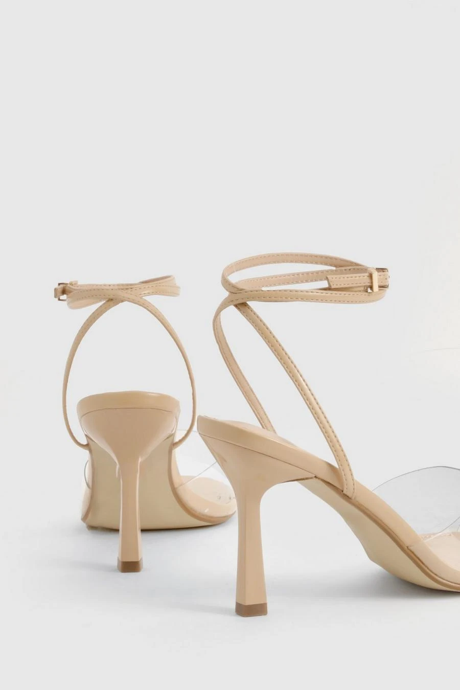BOOHOO Clear Wrap Around Stiletto Heels 4 BOOHOO Clear Wrap Around Stiletto Heels - Image 4