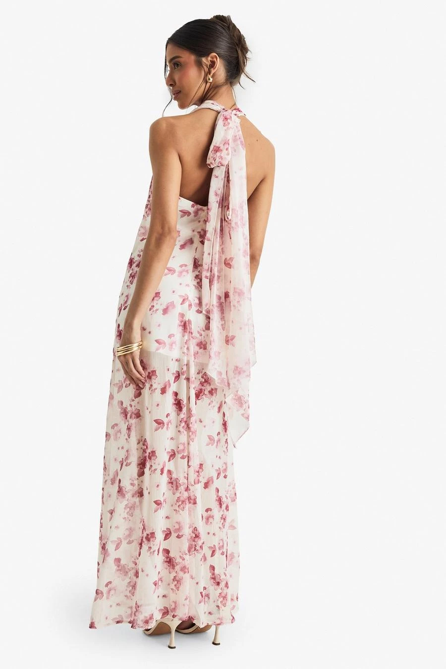 BOOHOO Crinkle Chiffon Cowl Neck Maxi Dress 2 BOOHOO Crinkle Chiffon Cowl Neck Maxi Dress - Image 2