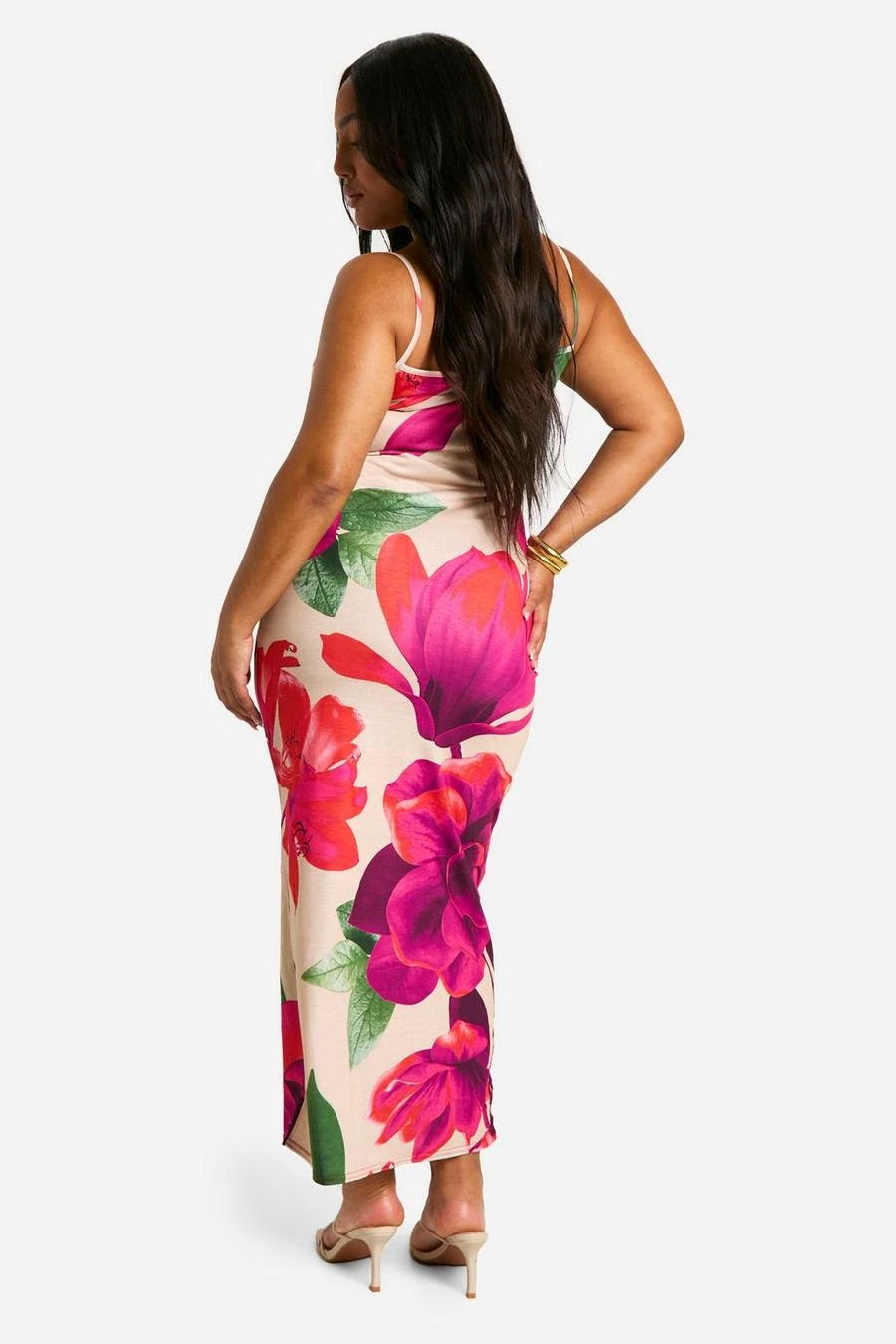 BOOHOO Plus Floral Print Strappy Maxi Dress 2 BOOHOO Plus Floral Print Strappy Maxi Dress - Image 2