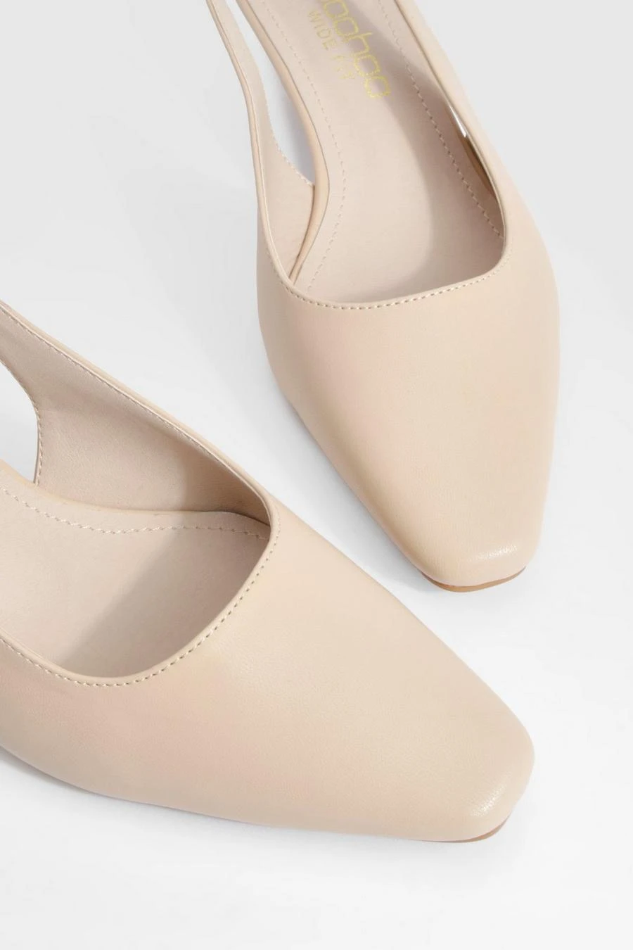 BOOHOO Wide Fit Low Stiletto Slingback Court Shoe 4 BOOHOO Wide Fit Low Stiletto Slingback Court Shoe - Image 4