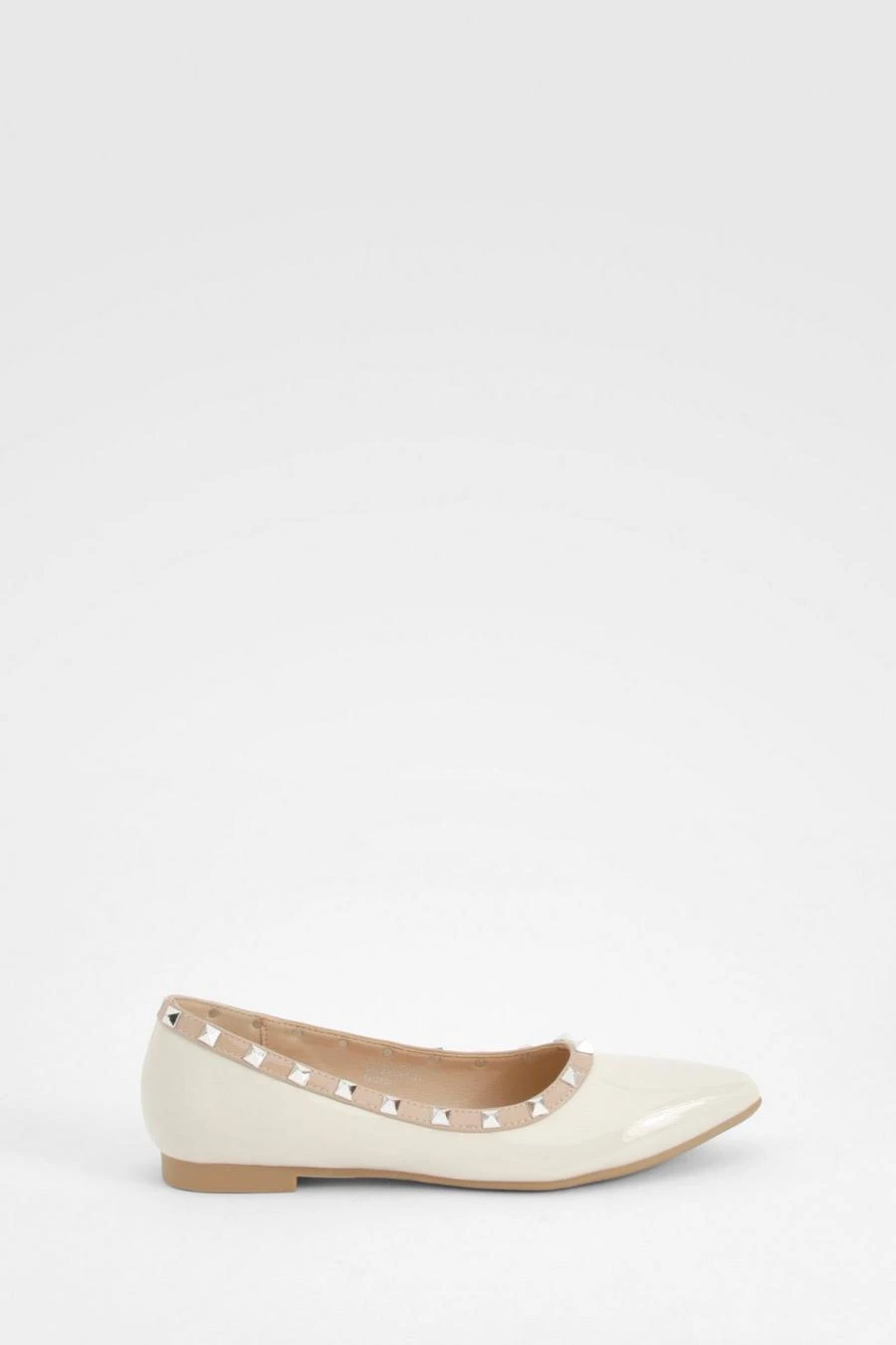 BOOHOO Stud Detail Pointed Ballerina 2 BOOHOO Stud Detail Pointed Ballerina - Image 2