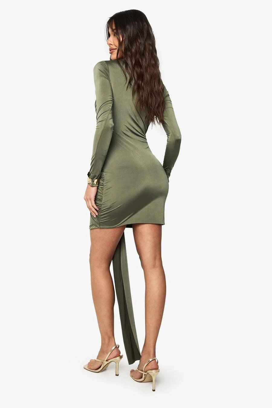 BOOHOO Double Layer Slinky Drape Maxi Dress 2 BOOHOO Double Layer Slinky Drape Maxi Dress - Image 2