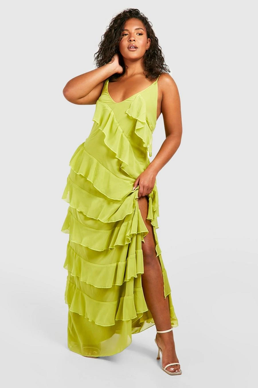 BOOHOO Plus Ruffle Strappy Maxi Dress 3 BOOHOO Plus Ruffle Strappy Maxi Dress - Image 3