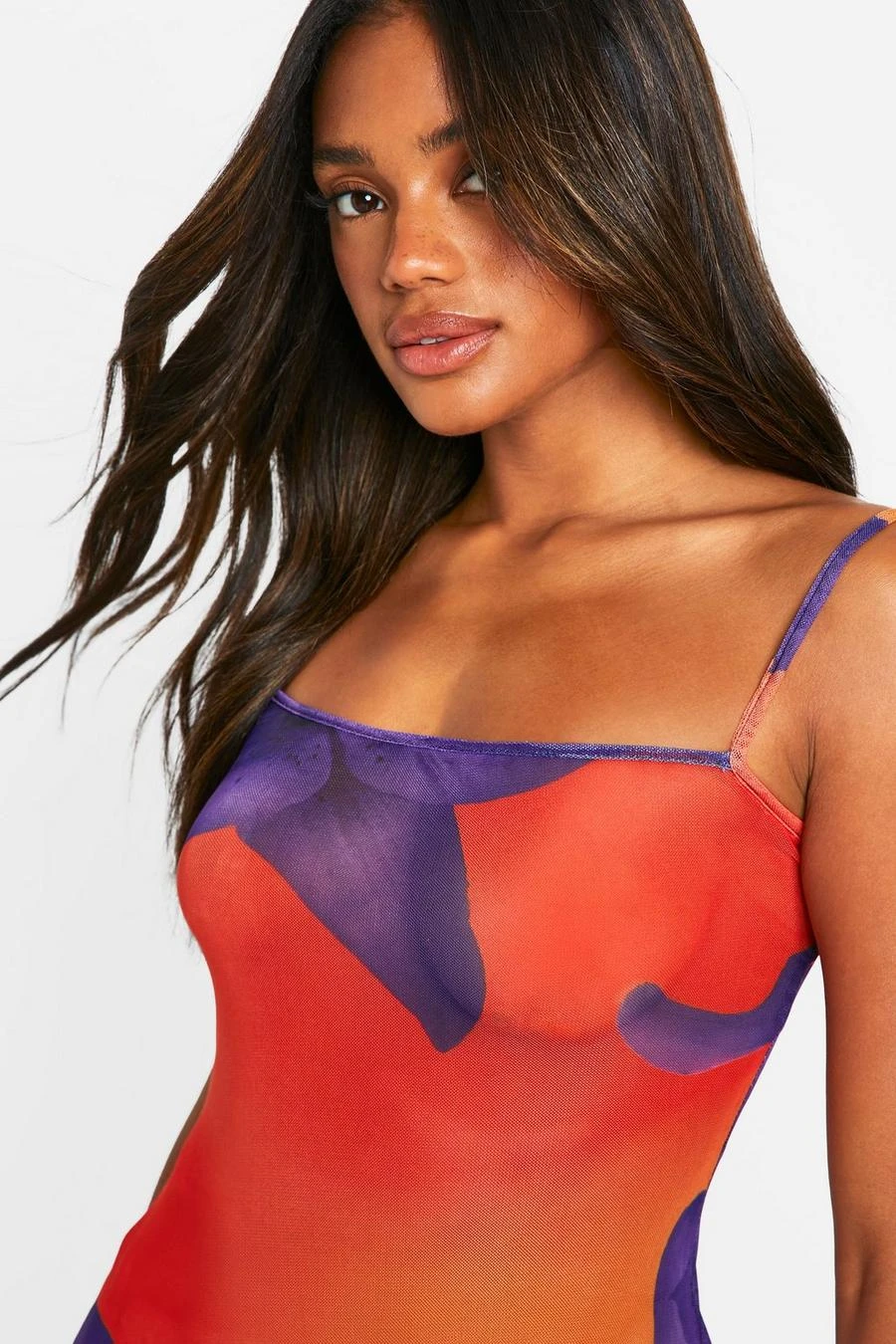 BOOHOO Floral Mesh Strappy Maxi Dress 4 BOOHOO Floral Mesh Strappy Maxi Dress - Image 4