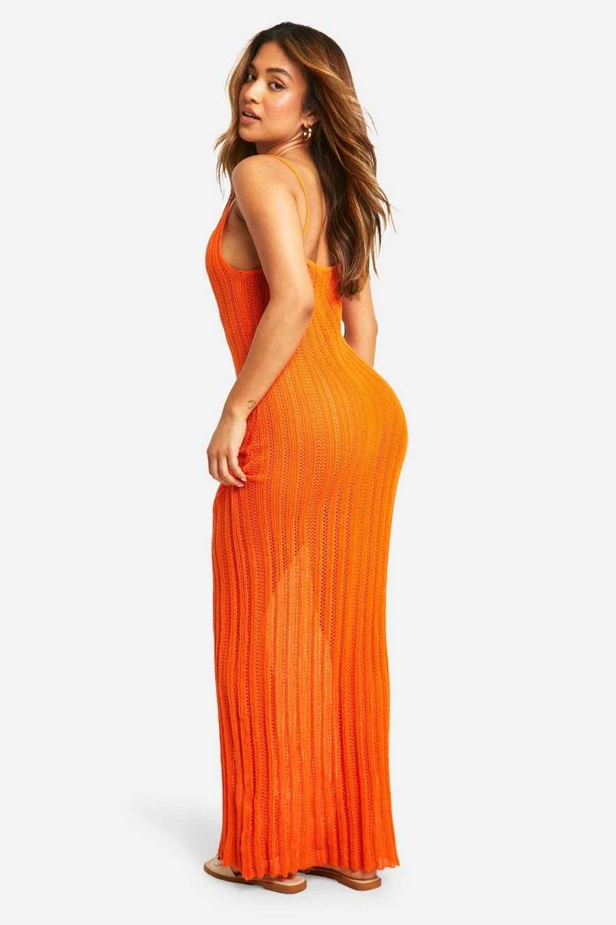 BOOHOO Petite Crochet Ladder Cowl Neck Knitted Maxi Dress 2 BOOHOO Petite Crochet Ladder Cowl Neck Knitted Maxi Dress - Image 2