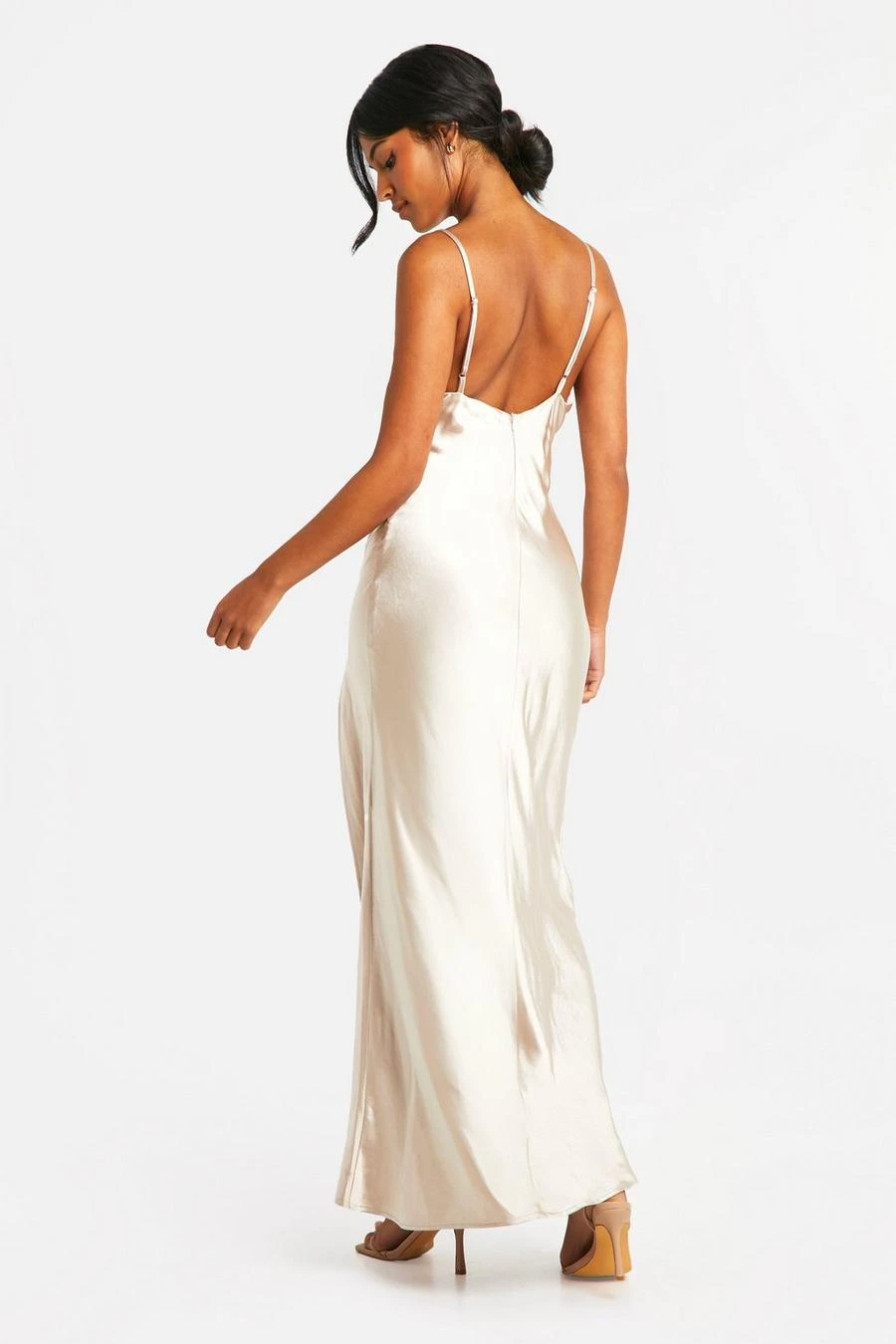 BOOHOO Tall Bridesmaid Satin Strappy Maxi Dress 2 BOOHOO Tall Bridesmaid Satin Strappy Maxi Dress - Image 2