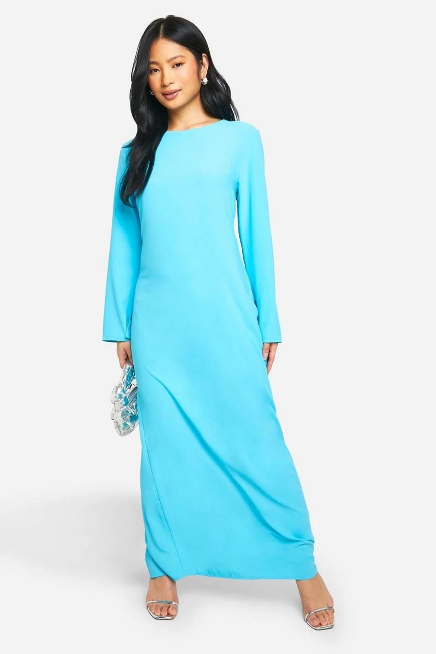 BOOHOO Petite Bow Detail Open Back Maxi Dress 3 BOOHOO Petite Bow Detail Open Back Maxi Dress - Image 3